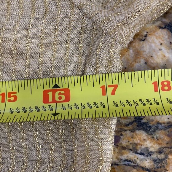 Societa Gold Color Metallic Threads Beaded Tank Top With Cardigan - Picture 11 of 12